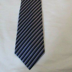 Designer Woven Silk Tie Purple Black Stripe